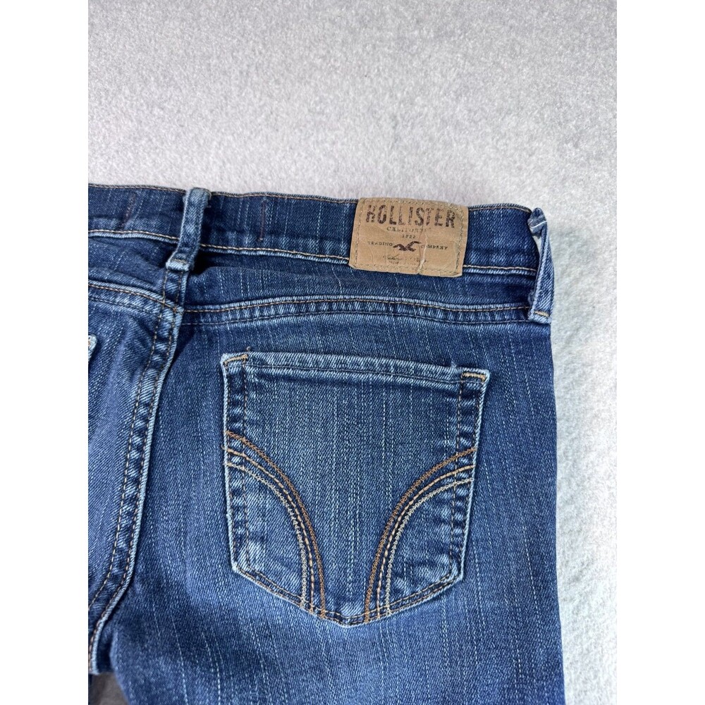Hollister Women’s Skinny Flare Jeans in Dark Blue Wash